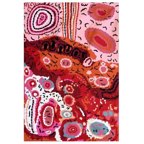 Aboriginal Art Handmade (6'x 4') Wool Rug (Chainstitched) (183cm x 122cm) - Seven Sisters