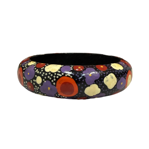 Iwantja Aboriginal Art Lacquered Bangle by Susie Prince (Thin - 2cm)