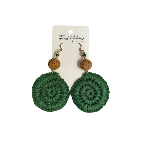 First Nations Fashionista Handmade Aboriginal Art Woven Drop Earrings