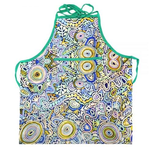 Better World Aboriginal Art Cotton Apron - Ngarrindjeri Country