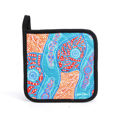 Nikki Dee Designs Aboriginal Art Pot Holder - Tracks on Country