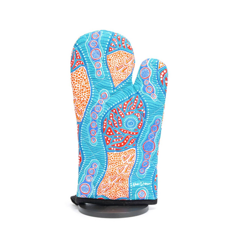 Nikki Dee Designs Aboriginal Art Oven Mitt - Tracks on Country