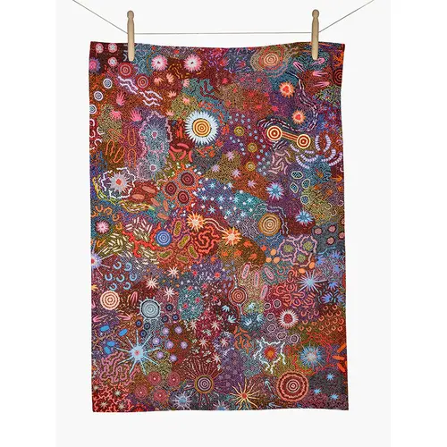 Koh Living Aboriginal Art 100% Cotton Teatowel - Women's Ceremony