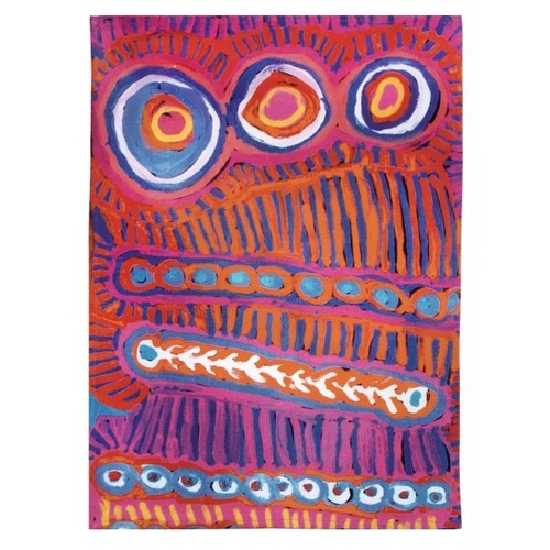 Better World Aboriginal Art Digital Print Cotton Teatowel - Two Dogs Dreaming 