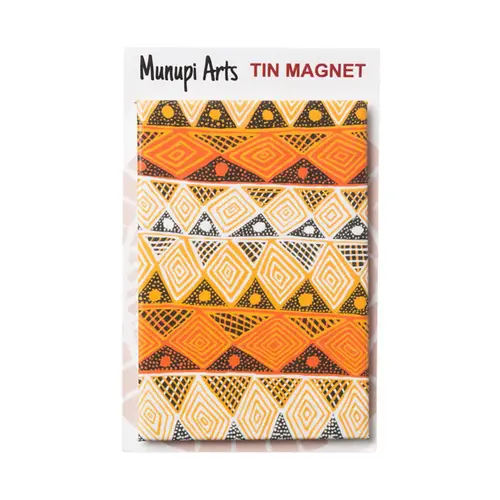 Munupil Aboriginal Art Tin Fridge Magnet - Jilamara Design (Detail)