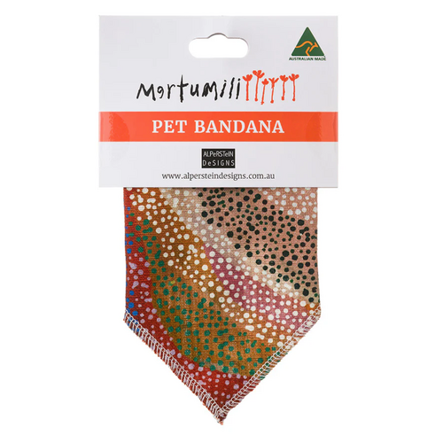 Martumili Arts Aboriginal Art Cotton Pet Bandana - Detail from Punmu Waterholes