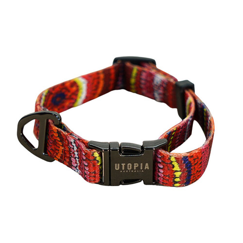 Utopia Aboriginal Design Dog Collar - Sunrise in My Mother's Country [size: Small]