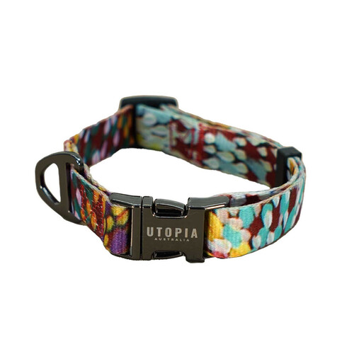 Utopia Aboriginal Design Dog Collar - FIRE SPARKS [size: Medium]