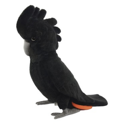 Dinki Di Plush Toy - BLACK COCKATOO (RED TAILED) 35CM L