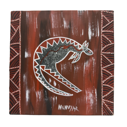 David Miller Aboriginal Art/Painting Stretched Canvas (30cm x 30cm) - Kangaroo Dreaming