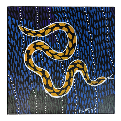 David Miller Aboriginal Art/Painting Stretched Canvas (30cm x 30cm) - Snake Dreaming (3)