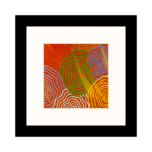 Framed Aboriginal Art Print (20cm x 20cm) - Bush Flowers