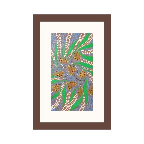 Framed Aboriginal Art Print (20cm x 30cm) - Bush Flowers