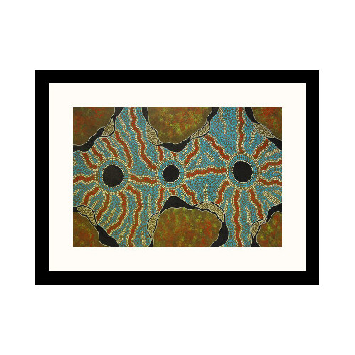 Framed Aboriginal Art Print [40cm x 30cm] - Coopa Basin