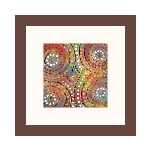 Framed Aboriginal Art Print (20cm x 20cm) - Campsites