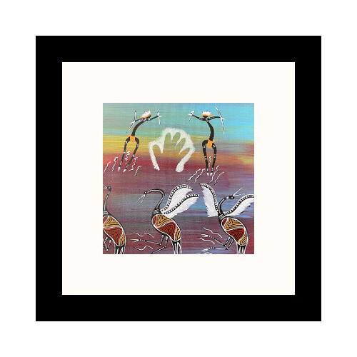 Framed Aboriginal Art Print (20cm x 20cm) - How the Sun Was Made