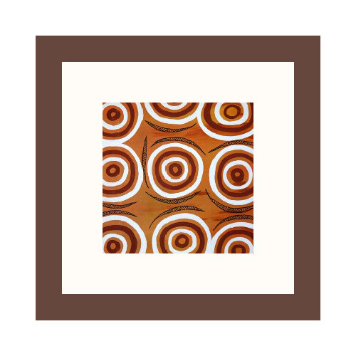 Framed Aboriginal Art Print (20cm x 20cm) - Rockholes