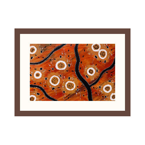 Framed Aboriginal Art Print (30cm x 40cm) - Campsites 