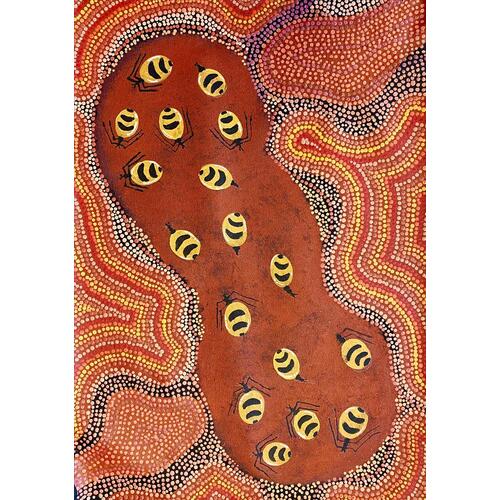 Iwiri Aboriginal Art - UNstretched Canvas (430mm x 610mm) - Tjala