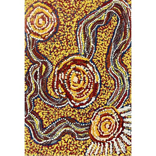 Iwiri Aboriginal Art - UNstretched Canvas (420mm x 290mm) - Ngayuku Ngura (2)