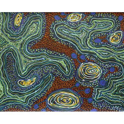 Iwiri Aboriginal Art - UNstretched Canvas (500mm x 400mm) - Kaliny-Kalinypa