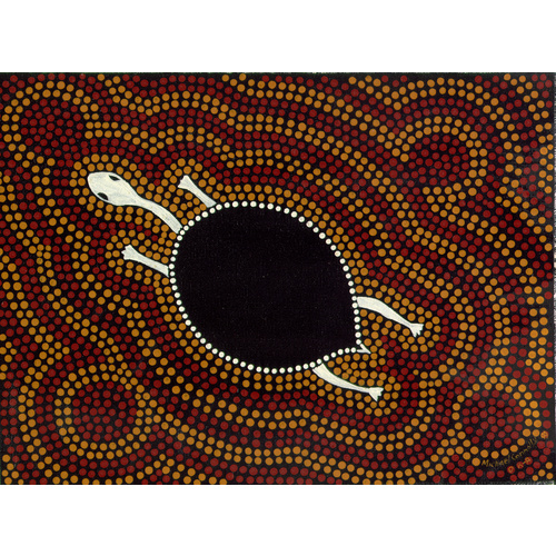 Aboriginal Art Print on Stretched Canvas (30cm x 20cm) - Wayamba the Turtle