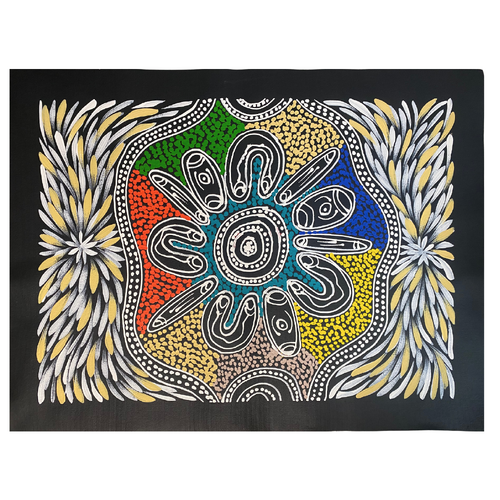 Raintree Aboriginal Art UNStretched Canvas (60cm x 45cm) - Women Looking For Bush Berries