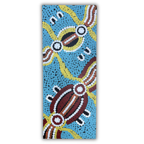 Stephen Hogarth Aboriginal Art Stretched Canvas (40cm x 102cm) - Untitled