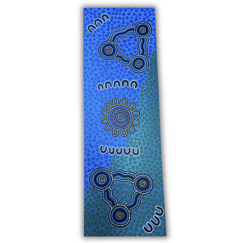 Stephen Hogarth Aboriginal Art Stretched Canvas (40cm x 122cm) - Let's Go Fishing