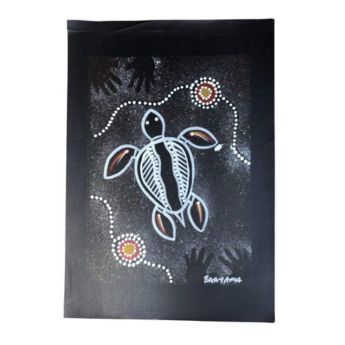 Stephen Hogarth Aboriginal Art UNStretched Canvas (42cm x 29.7cm) - Turtle