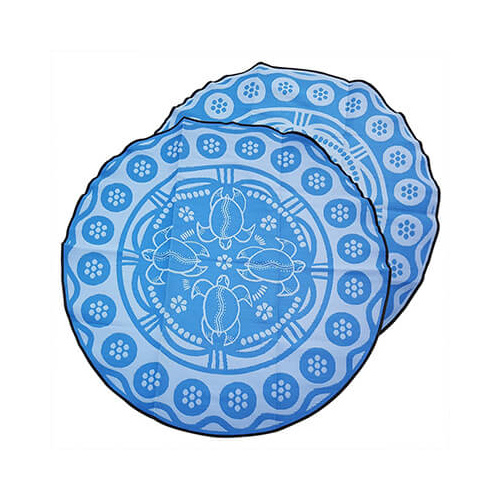 Aboriginal Recycled Mat - 2.7m Round - Turtle Season [Colour: Blues]