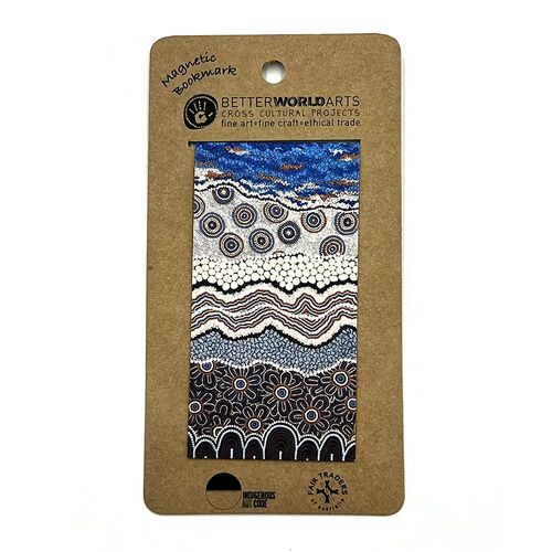 Better World Aboriginal Art Cardboard Magnetic Bookmark - Ocean & Earth