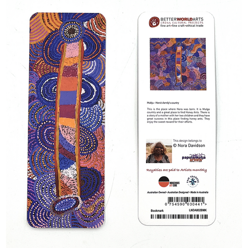 Better World Aboriginal Art Paper Bookmark - Multju (Mulga Country)