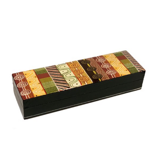 Lacquered Aboriginal Art Pencil Box - Jilamara Design