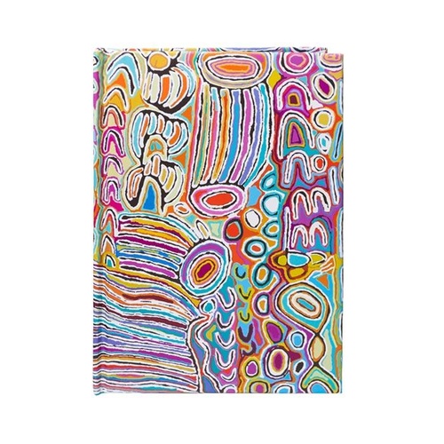 Warlurkurlangu Aboriginal Art Lined & Blank A5 Journal - Mina Mina Dreaming (Blue)