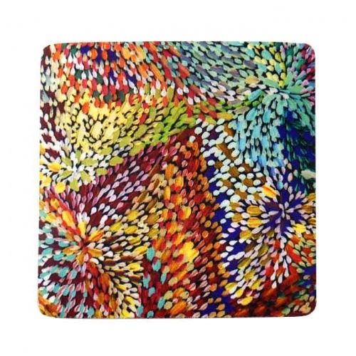 Utopia Aboriginal Art Neoprene Coaster (1) Firesparks