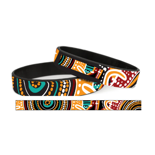 Dezigna Aboriginal Art Silicone SINGLE  Wristband - Next Generation (NAIDOC 25) NO TEXT