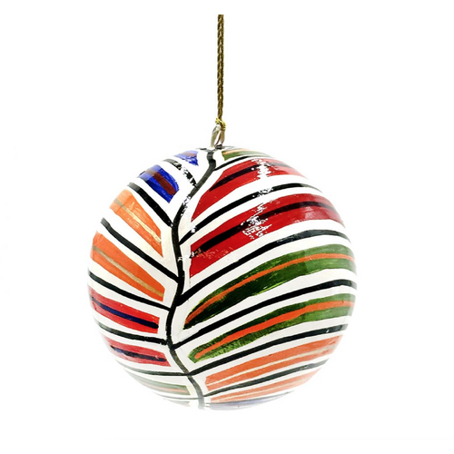 Better World Aboriginal Art Lacquered Xmas Ball Decoration - Mina Mina