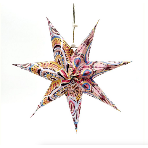 Better World Aboriginal Art Xmas Handmade Paper Star - Ramindjeri Ngarrindjeri